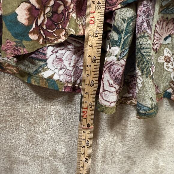 Mia Joy Floral Wrap Midi Dress | Green Boho V-Neck Feminine Dainty | Sz 10 | NWT - Picture 14 of 15